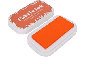 HEEPDD Stempelkissen, Bunte Basteltintenstempelkissen für Stempel Papier Scrapbooking Holz Stoff(Orange)