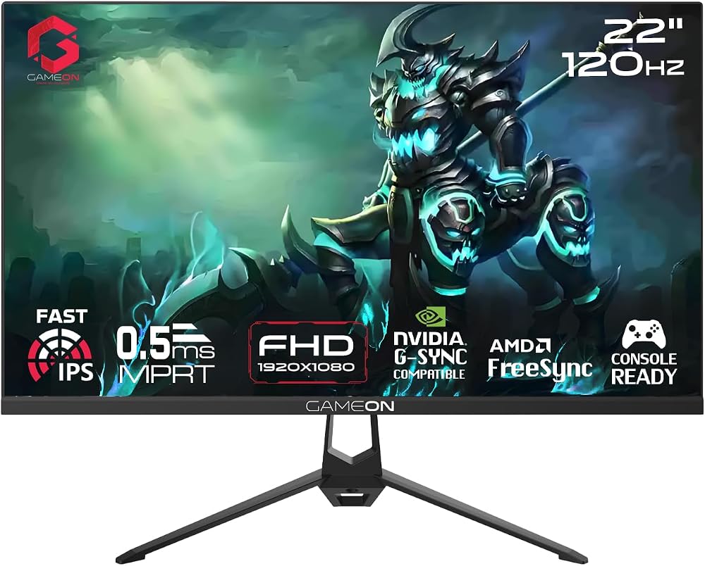 GAMEON GOES22FHD120IPS 22" FHD, 120Hz, MPRT 0.5ms, HDMI 2.1, PS5 Destekli, Hızlı IPS Siyah Oyuncu Monitörü
