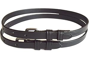 SIE EQUESTRIAN SIE Sangles d'éperon en cuir Noir Havana 45,7 cm/50,8 cm – Adulte (50,8 cm, Noir)