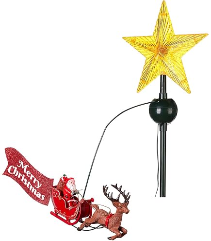 Puntale Per Albero Di Natale Con Gamba Di Elfo E Fiocco – 20,3 Cm – Pois Rossi E Verdi