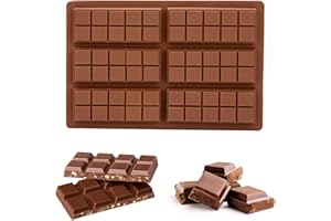 HOLEMZ Moules à Chocolat Marron Moules à Bonbons en Silicone 6 Cavités Anti-adhésif Accessoires Qualité Alimentaire Cadeaux pour DIY Gâteau Bac à Glaçons Truffes Pralinés Barre Cocao