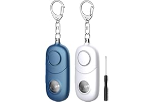 Qoosea Llavero Alarma Personal 135dB con Luz Estroboscópica para Mujeres, Niños, Estudiantes, Ancianos – Alerta de Seguridad, Autodefensa de Emergencia, Carrera Nocturna, Senderismo