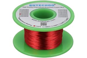 BNTECHGO 26 AWG Magnet Wire - Enameled Copper Wire - Enameled Magnet Winding Wire - 4 oz - 0.0157" Diameter 1 Spool Coil Red Temperature Rating 155℃ Widely Used for Transformers Inductors