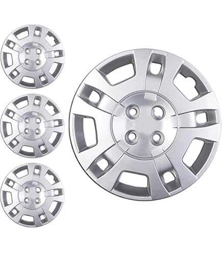 Kit Di 4 Copricerchi Per FIAT IDEA (logo Rosso) – Diametro 14 Pollici, Non Originali, Montaggio Facile