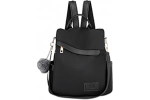 DORRISO Mochila Mujer Casual Mochila Antirrobo Mujer Bolso Mochila Pequeña Mujer Bolso de Mano Bandoleras Señoras Elegante Bolsos 3 en 1 Impermeable PU Cuero Negro A