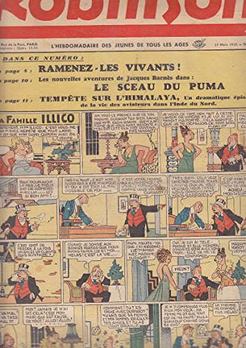 Book's Cover ofROBINSON 100 27 Mars 1938 GUY L ECLAIR Mandrake RICE BURROUGHS Popeye FAMILLE ILLICO