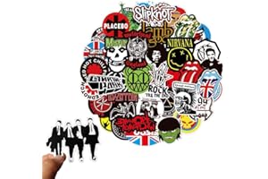 YOIMCKAY Anime Pegatinas 100 pcs Unidades Vinilo Rock Banda Cool Metal Punk Música Pegatina para Portátil, Botellas de Agua Monopatín,Bicicleta,Computadora, Snowboard, Equipaje para Niños DIY Stickers