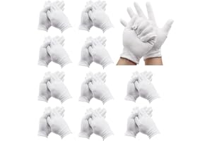ZYKORT 11 Paires Gants Hydratants en Coton Blanc, Gants en Coton Réutilisables pour Hydratez vos Mains, Eczéma, Inspection de Bijoux, Conduire une Voiture, Routine