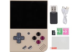 LNCBOC Miyoo Mini Plus Handheld-Spielkonsole 64G, 3,5 Zoll IPS-Bildschirm, Linux-System, integrierte 20000+ Spiele, unterstützt WLAN-Kampf (grau)