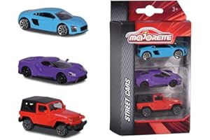 Majorette - Authentic Set 3 Pièces - Voitures Miniatures en Métal - Coffret 3 Véhicules Street Cars - 212052270Q08