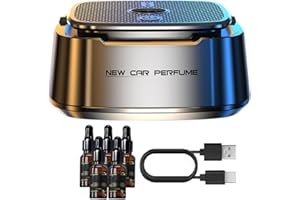 Ainid Diffuseur de parfum intelligent pour voiture, 3 modes réglables, aromathérapie intelligente de voiture, rechargeable par USB (5 x 15 ml d'huile essentielle, différentes odeurs/par flacon)