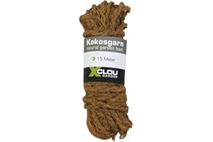 Xclou Corde en fibre de noix de coco - Ficelle de jardinage en noix de coco - Fil en fibres de coco - Liens d'attache pour arbres et arbustes 15 m