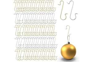 MERRYXMAS 150x Weihnachtsbaum Haken: Baumhaken Kugelaufhänger in Gold und Silber - S-förmige Aufhänger für Christbaumkugeln & Weihnachtskugeln an Weihnachten