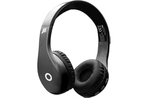 Music Hero Cuffie wireless regolabili con padiglioni morbidi, Microfono integrato, Tasti multifunzione, Fino a 10 ore di musica e 9.5 ore di chiamate, Nere