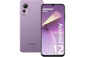 Ulefone Mobile Phones Note 14, 6.52” HD+ 7GB+16GB ROM 128GB Extension Android 12 4500mAh 8MP+5MP Camera Triple Card Slots 4G Dual SIM Smartphone SIM Free Unlocked Face ID OTG Type C, UK Version-Purple