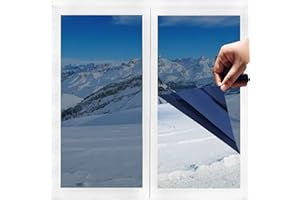 SWBBURICHY Film Miroir Fenêtre sans Tain Anti Chaleur Anti-Regard Contrôle de la Température Protection de la Vie Privée Film Adhésif Réfléchissant pour Fenêtre Maison Bureau Magasin (40 * 400cm, Bleu)