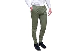 Evoga Pantaloni Uomo Class Slim Fit Primavera Estate Casual in Cotone