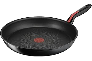 Lagostina Linea Rossa Padella Antiaderente Ø 32 cm, Induzione, Gas e Forno Antigraffio, Indicatore Cottura Thermosignal, Fondo in Acciaio Inox e Alluminio, Manico in Silicone Antiscivolo