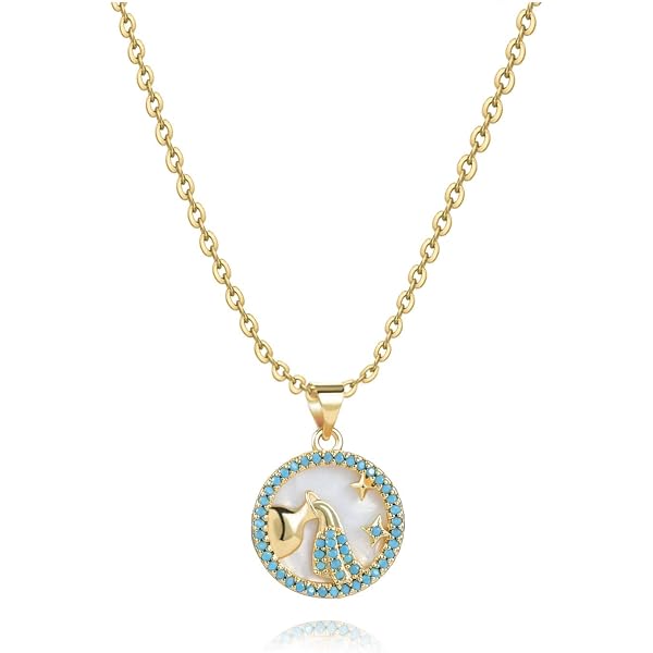 Collana Engelsrufer Capricorno In Argento 925 Con Malachite, Ciondolo Zodiacale, Regolabile