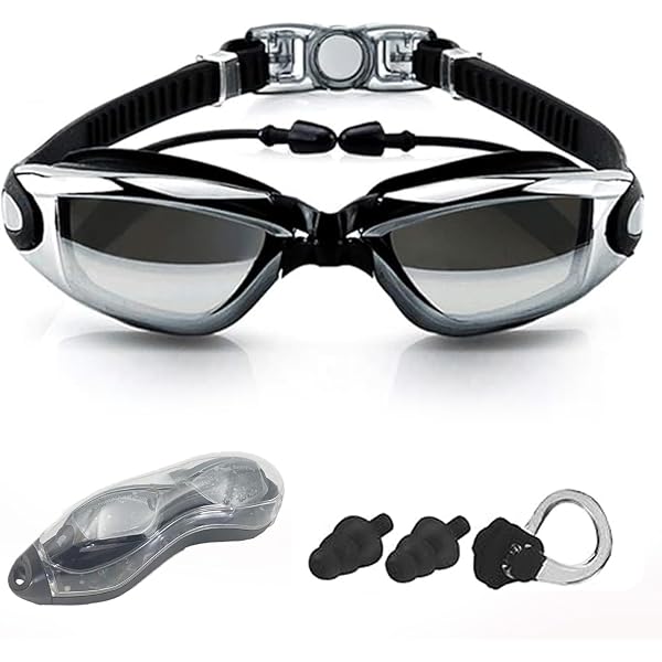 Lunettes Piscine Silicone Ajustable 3-10 Ans Lunette Piscine Adulte, Lunettes De Natation Anti-Fuites Anti-Buée Et Lunettes Confortables Vision Panoramique