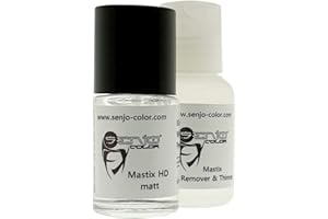 ‎SENJO COLOR "Senjo Color Mastix Set | Hautkleber & Entferner für Masken und Kostümteile | Spirit Gum für überzeugenden Halt und schonende Entfernung für Film, TV, Halloween | 15ml Kleber und 30ml Remover
