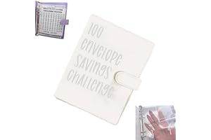enseak 100 Envelope Challenge Binder,Easy and Fun Way To Save $ 5,050,Budget Binder,Savings Binder,100 Envelope Saving Challenge Binder Easy and Fun Way To,Money Saving Envelope for School, Home