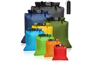 EVOLPOR 8-PCS Waterproof Dry Bag Set, Equipped with 12L 10L 8L 5L 3.5L 3L 2.5L 1.5L Large Capacity Tear Resistant Dry Bags, Waterproof Storage Bag for Hiking Camping Fishing Cycling (Multi Color)