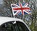 Produktbild Trixes 2 Stück Union Jack Autofenster Fahnen 38x25cm für Sportveranstaltungen und Nationale Feierlichkeiten Easy Fix Klammern