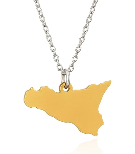 Collana Con Ciondolo Mappa Di Israele, Uomo E Donna, Design Minimalista, Catena 50 Cm, Stile Hip Hop Etnico