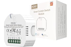 MOES RF433 Alexa Interruptor Persianas WiFi Mini Inteligente, Módulo de interruptores para persianas y cortinas con motor eléctrico, compatible con Smart Life/Tuya, Alexa y Google Home Solo de 2,4Ghz
