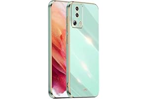 WBWONE Funda para Xiaomi 13 Lite/Mi 13 Lite 5G, Frontera de Oro Carcasa Protectora Antigolpes Suave TPU Silicona Caso Anti-Choques Resistente a los Arañazos - Verde