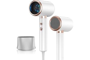 SLIKWAVE Hair Dryer for Women & Men,2000W Powerful Hairdryer, Blow Dryer with Nozzle & 100 Million Lons for Fast, Salon-Quality Drying Portable & Lightweight,White