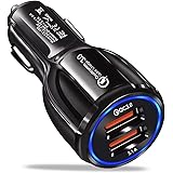 HORJOR Caricabatteria da Auto, Caricatore Accendisigari 2 Porte USB 3.0 Ricarica Veloce Compatibile con iPhone, Samsung Galax