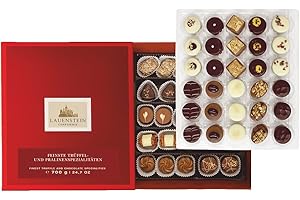‎LAUENSTEIN CONFISERIE Lauensteiner Pralinen und Trüffel Geschenk | 700g, 55 Pralinen | 21 Sorten mit/ohne Alkohol