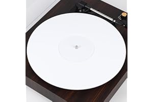 MUSFUNNY Acrylic Turntable Mat Record Slipmat: 12 Inch Platter Vinyl Slip Mats Record Player Accessories for Anti Static, Enhanced Sound Quality, Reduce Noise(White)