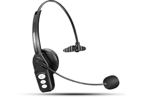 CONAMBO Bluetooth Headset V5.0, 16Hrs Talktime Wireless Headset High Voice Clarity with Noise Canceling Mic for Cell Phone Trucker Business Home Office