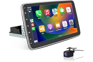 Hexinex Autoradio 1 din Android 13 Universel Voiture avec Caméra de Recul | Écran Tactile 10 Pouces | GPS, Carplay, Android Auto | WiFi, Bluetooth, FM RDS, USB | Commande au Volant [1Go+32Go]