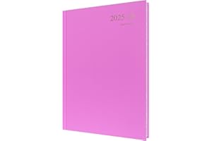 Collins 'Essentials' 12 Month Mid/Academic Year Planner, July 2025-July 2026 - ESSA41M.50-2526 - Day-to-Page Diary, A4 Hard Cover, Pink