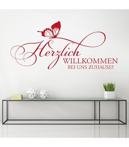 Tür-/Wandtattoo „Herzlich Willkommen“ – 60 X 38 Cm, Selbstklebend, In Vielen Farben & Größen Wählbar