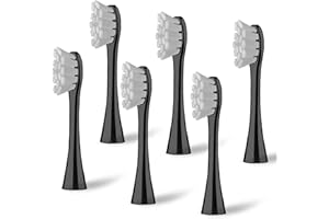 Copimy 6 sztuk głowic do szczoteczek kompatybilnych z elektryczną szczoteczką do zębów Oclean One, Flow, X Pro, X Pro Elite, X Pro Digital, X10, X Ultra, Air2, F1 itd. (czarne)