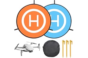 CLEMINSTA Drone Landing Pad, 55CM/22'' Drohnen Landeplatz, Wasserdichte Faltbare Landung Pads, Drohnen-Landeplatz-Zubehör mit Heringen, für DJI Mavic 2 Pro/Zoom/Mavic Pro/Mavic Air 2/Spark/FIMI X8SE/Mavic Mini