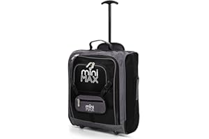 Aerolite MiniMax Kindergepäck 45x36x20 Easyjet Maximale Größe 30L Handgepäck Neu 2024 Unter Sitz Trolleys Rucksack Carry On Handgepäcktasche mit 2 Jahre Garantie (Schwarz)