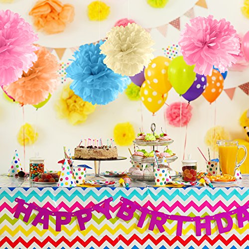 Amazy Seidenpapier Pom Poms (12er Set) – Wunderschöne Seiden Deko-Kugeln zum Aufhängen (Orange) - 4