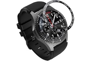 MoKo Bezel Ring kompatybilny z Samsung Gear S3 / Galaxy Watch 46 mm, osłona z ramką, klejąca, odporna na zarysowania, stal nierdzewna, ochrona do Samsung Gear S3/Galaxy Watch 46 mm, czarny