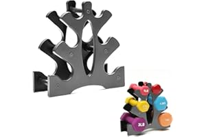 LQMILK Dumbbell Rack, 3 Tier Vertical Dumbbell Weights Rack Set 6 Hand Exercise Fitness Gym Dumbells, Hex Dumbbell Storage, Dumbbell Tree, Hand Weight Tower Stand Gym Dumbbell Rack Dumbbells Rack Fitness