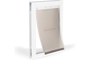 PetSafe Puerta para mascotas de Aluminio - Estructura Duradera, Aislamiento Resistente al Clima, Instalación Fácil - Mediana