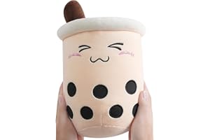 Anboor Bubble Tea Plush—Boba Plush Pillow Cute Soft Toy Plushies boba stuffy pillow big Stuffed Animals Gifts for Baby Kids Children (Brown, 35cm)
