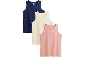The Essentials Wardrobe Ladies Vests 3 Pack Multicoloured Sleeveless Womens Vest Quality Workmanship Soft Comfort Fit Cotton Tee Crew Neck Multipack Undershirts Sizes S-4XL