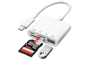 AVIGERS Lecteur de Cartes SD USB C, Adaptateur Carte SD USB C vers Micro SD, USB OTG Mémoire Externes avec Port USB et Port de Charge, pour Micro SDXC, Micro SDHC, SDXC, SDHC, pour iPhone 16/15 Pro, MacBook