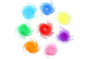 GiantGo 8Pcs Dance Scarves, Children Dance Juggling Rainbow Coloured Scarf 60 x 60cm, Sensory Scarves Toys, Silk-like Fabric Square Scarf for Baby Gymnastics Rhythm Movement Magic, 8 Colors